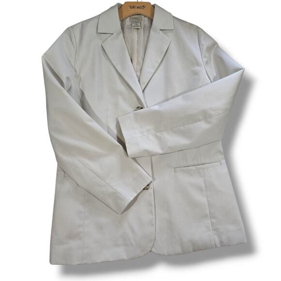 L.L. Bean women's beige lined blazer jacket - size 10 - Picture 4 of 8